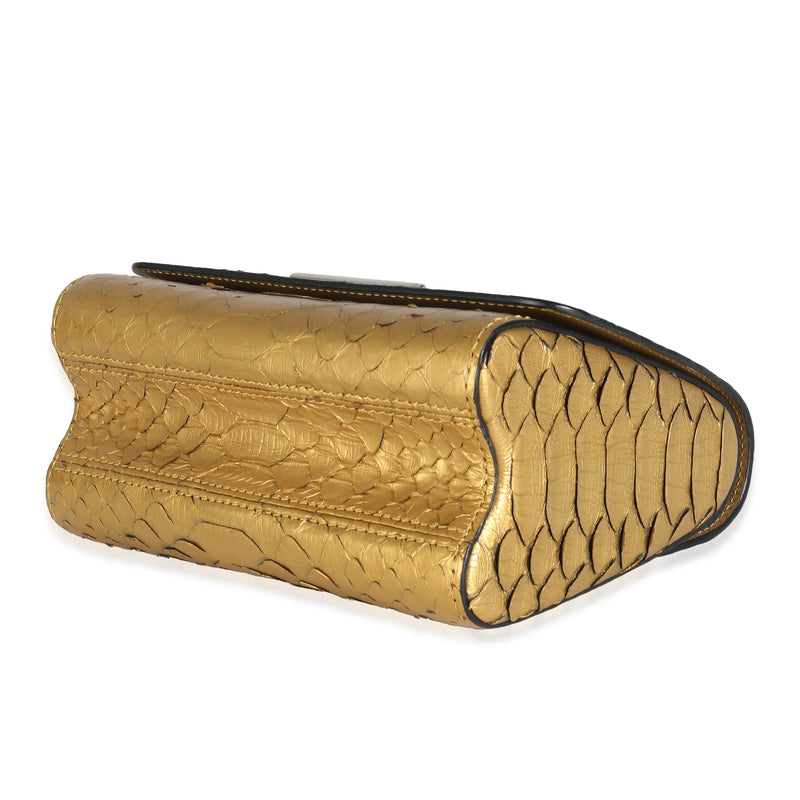 Louis Vuitton Metallic Gold Python Twist Pm Exotic Handbag