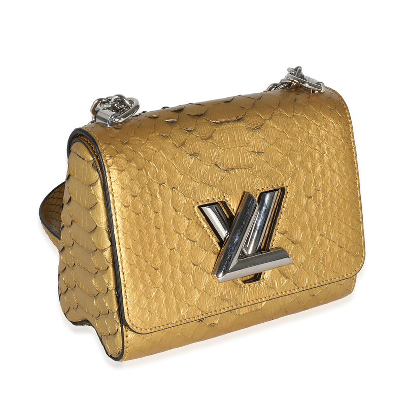 Louis Vuitton Metallic Gold Python Twist Pm Exotic Handbag