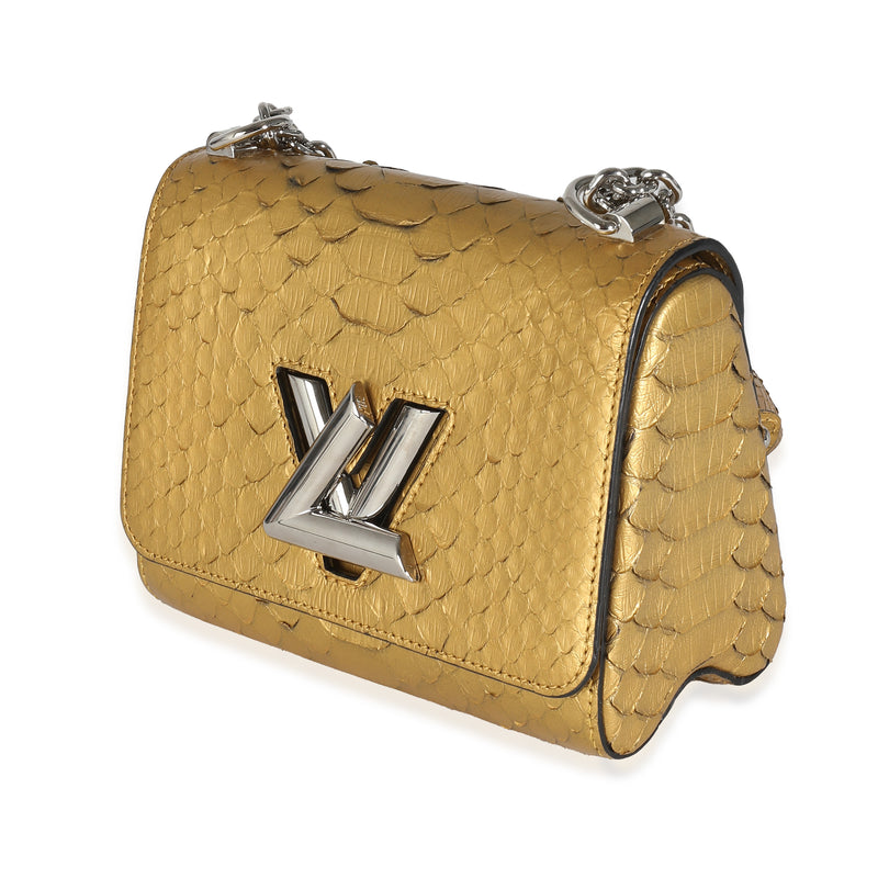 Louis Vuitton Metallic Gold Python Twist Pm Exotic Handbag
