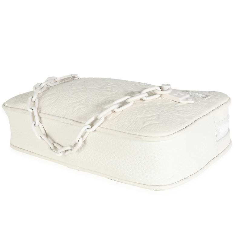 Louis Vuitton White Monogram Taurillon Pochette Volga Leather Handbag
