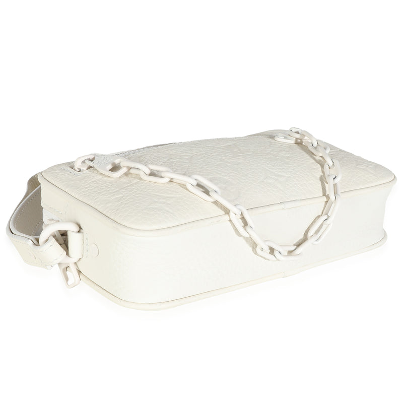 Louis Vuitton White Monogram Taurillon Pochette Volga Leather Handbag