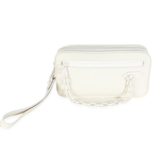 Louis Vuitton White Monogram Taurillon Pochette Volga Leather Handbag