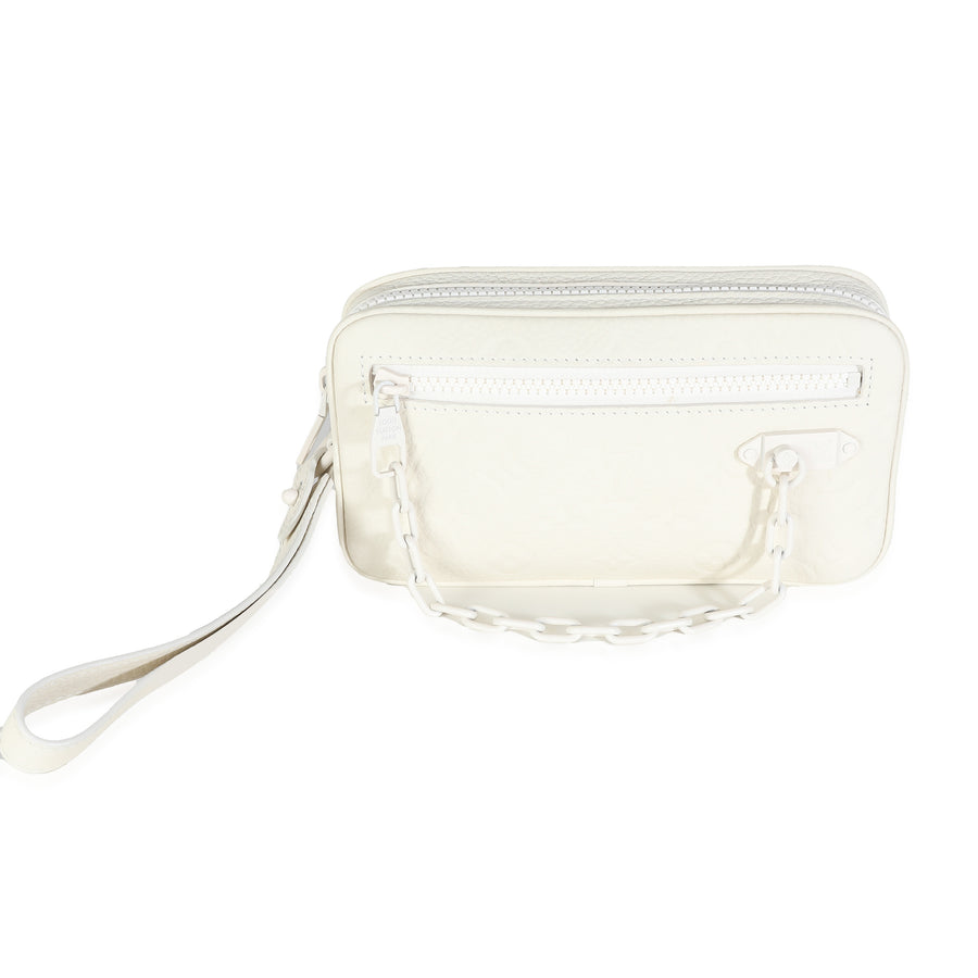 Louis Vuitton White Monogram Taurillon Pochette Volga Leather Handbag