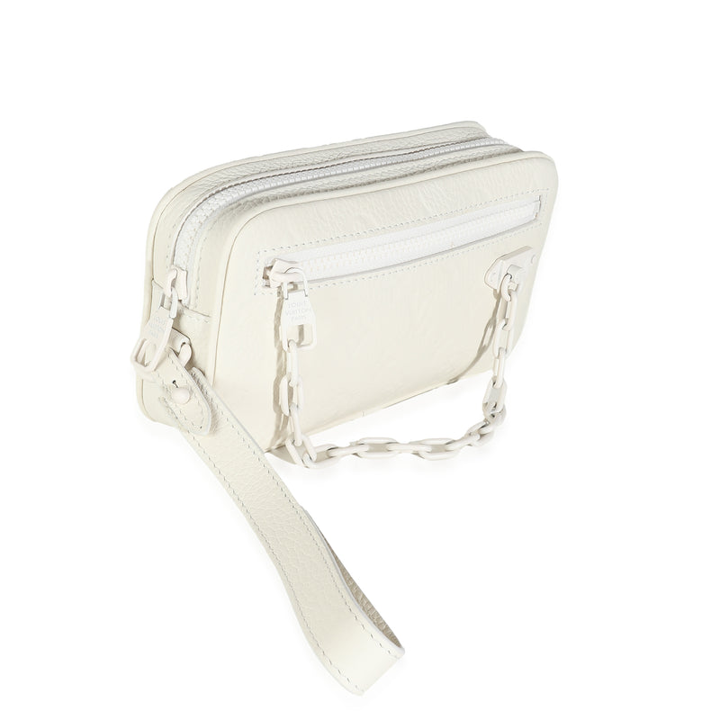 Louis Vuitton White Monogram Taurillon Pochette Volga Leather Handbag