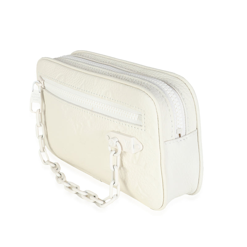 Louis Vuitton White Monogram Taurillon Pochette Volga Leather Handbag