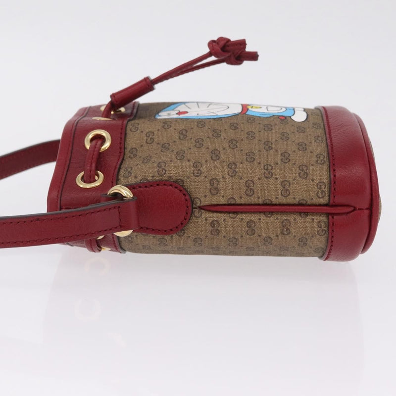 Gucci Doraemon Bucket Printed Mini Gg Coated Canvas Beige Bag