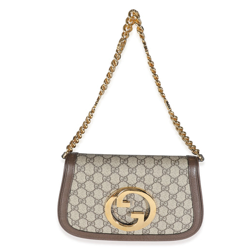 Gucci Beige Gg Supreme Canvas Blondie Shoulder Bag Beige; Brown Handbag