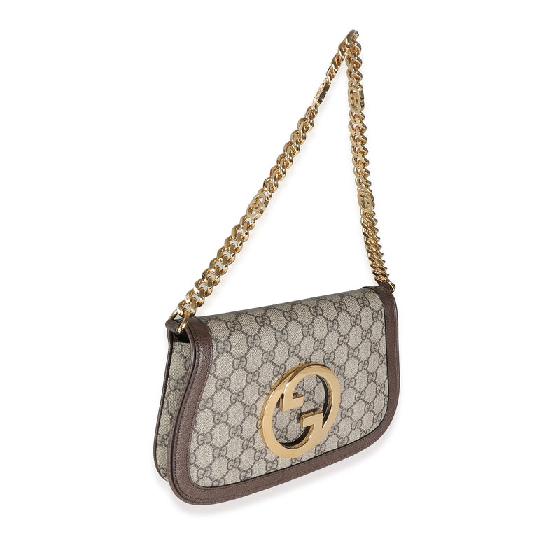 Gucci Beige Gg Supreme Canvas Blondie Shoulder Bag Beige; Brown Handbag