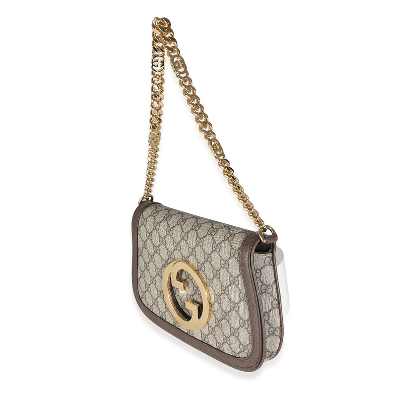 Gucci Beige Gg Supreme Canvas Blondie Shoulder Bag Beige; Brown Handbag