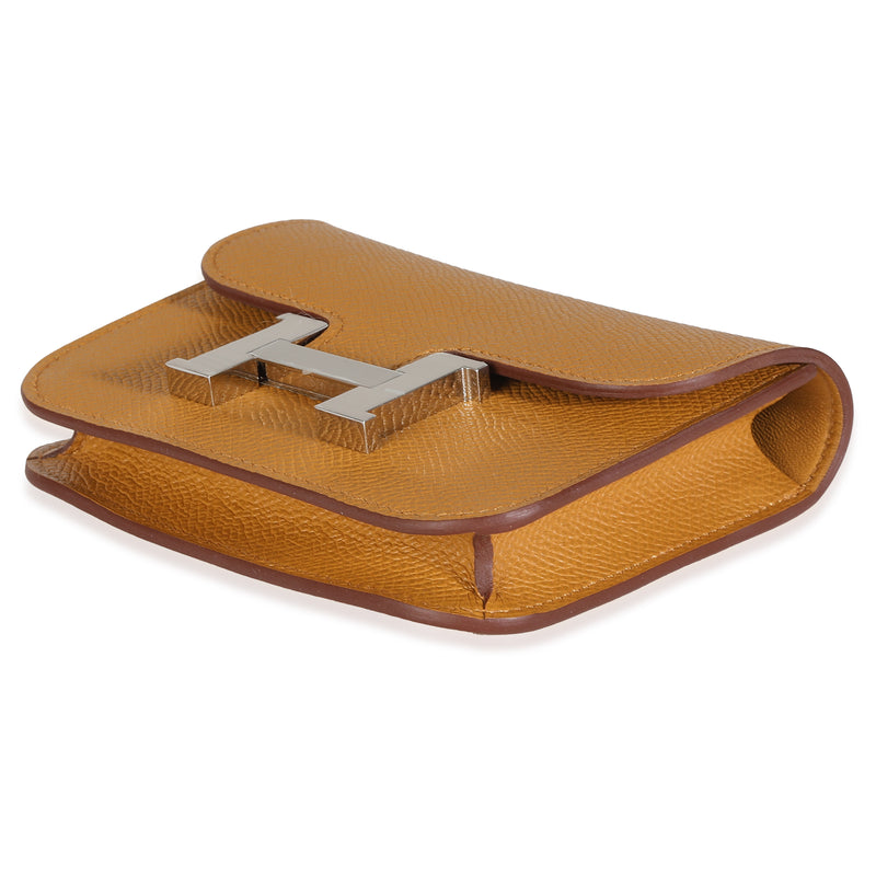 Hermès Sesame Epsom Constance Slim Wallet Phw Brown Leather