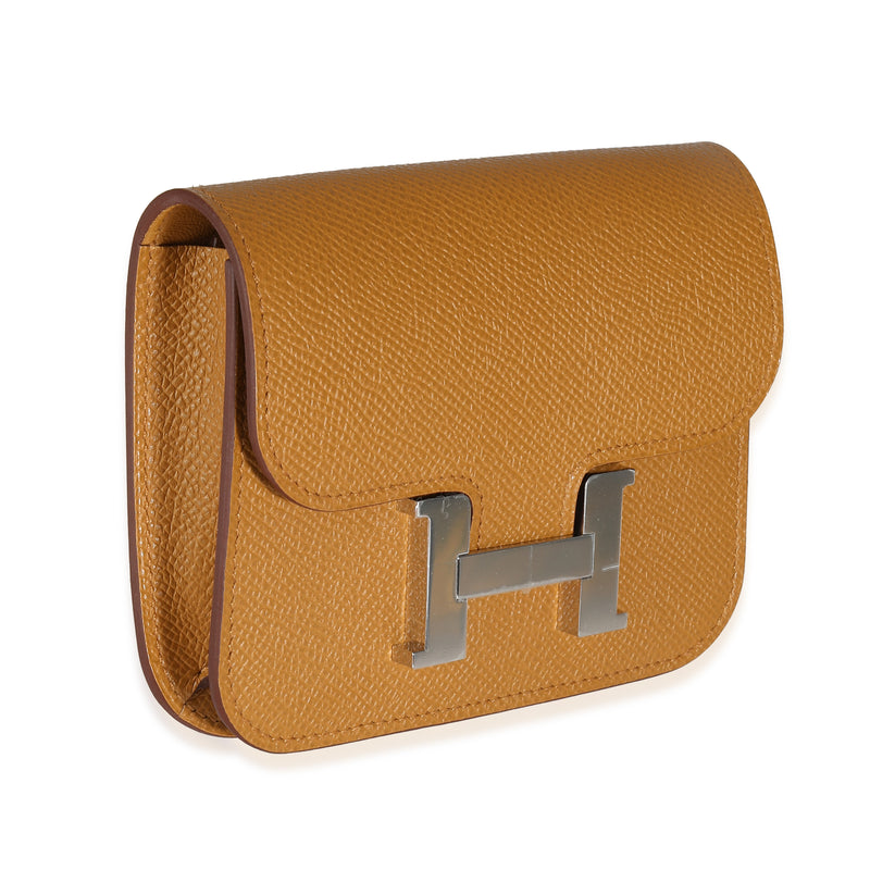 Hermès Sesame Epsom Constance Slim Wallet Phw Brown Leather