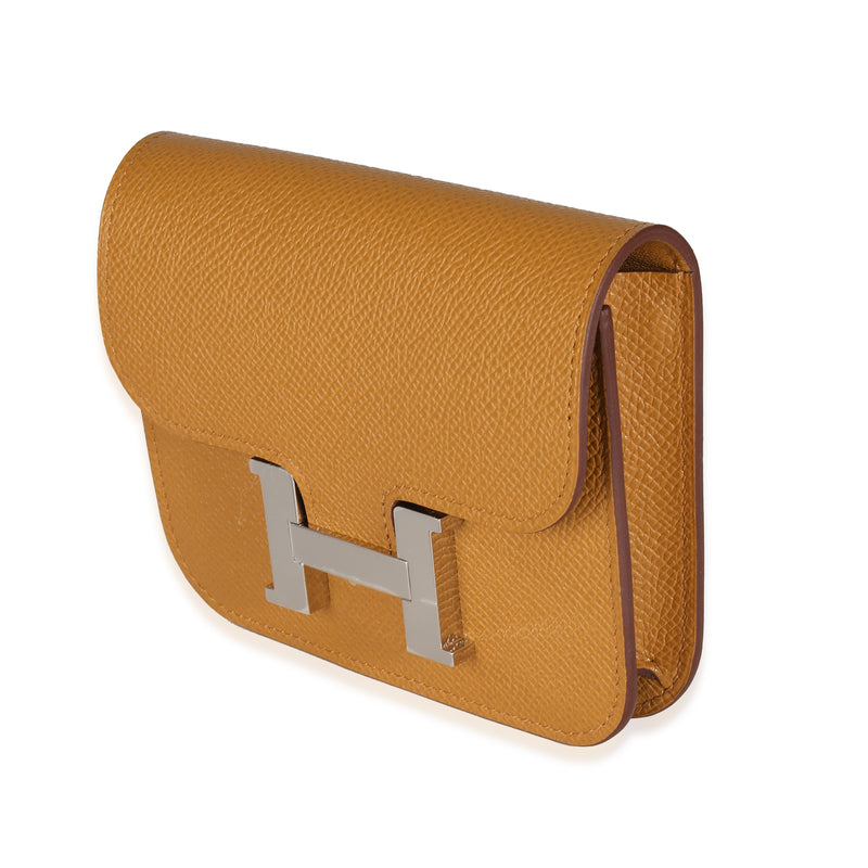 Hermès Sesame Epsom Constance Slim Wallet Phw Brown Leather