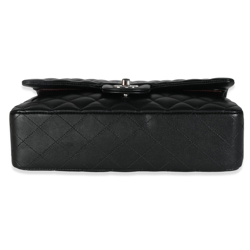 Chanel Black Quilted Lambskin Medium Classic Double Flap Bag Leather Handbag