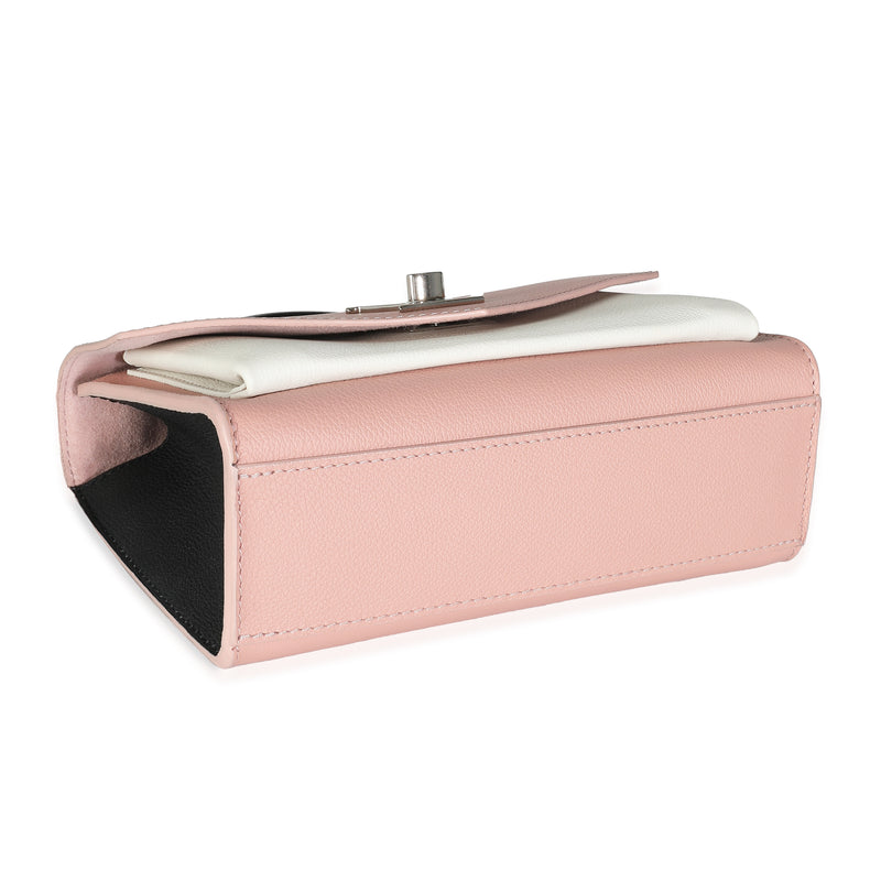 Louis Vuitton Pink Cream Tricolour Soft Calfskin Mylockme Bb Black; Pink; White Leather Handbag