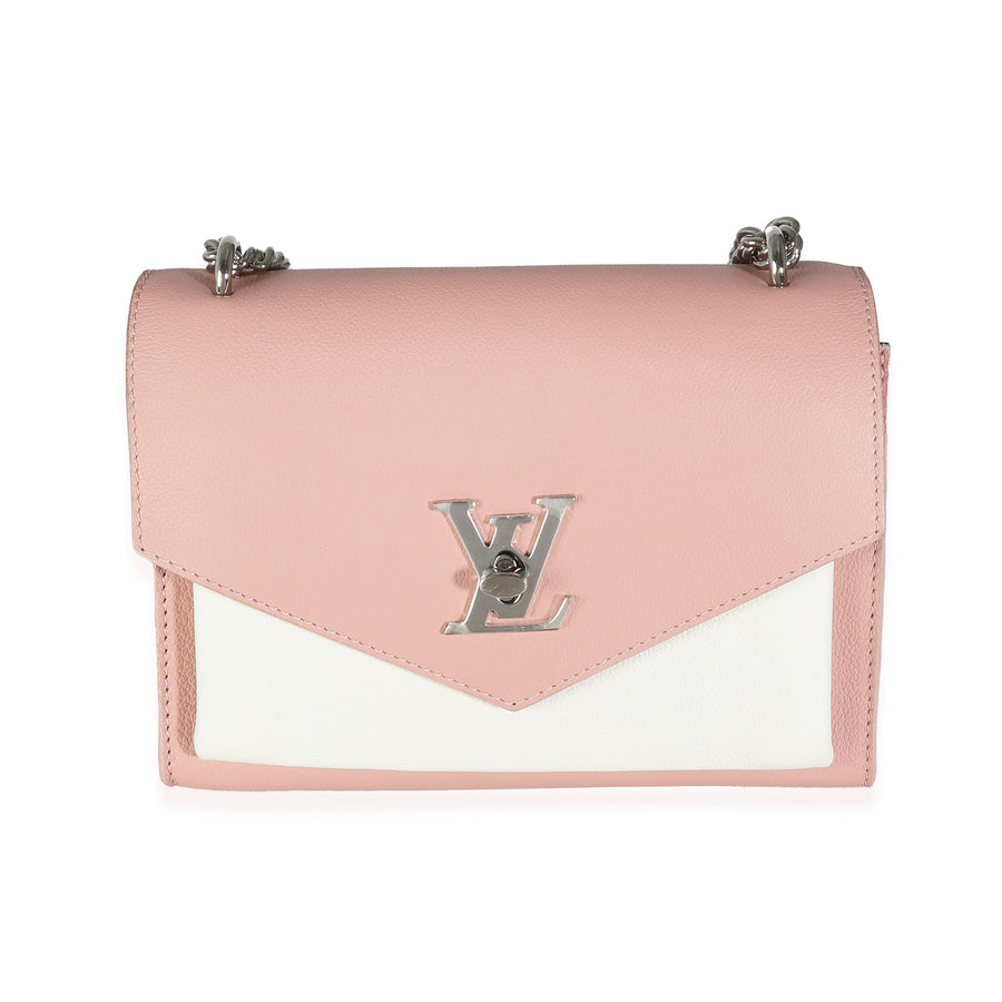 Louis Vuitton Pink Cream Tricolour Soft Calfskin Mylockme Bb Black; Pink; White Leather Handbag