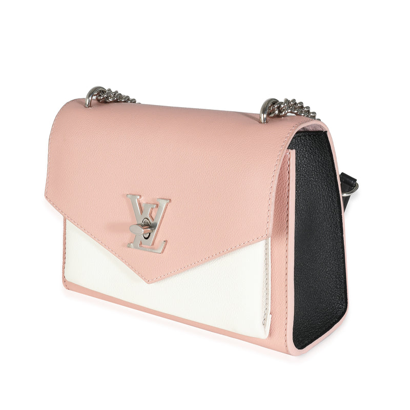Louis Vuitton Pink Cream Tricolour Soft Calfskin Mylockme Bb Black; Pink; White Leather Handbag