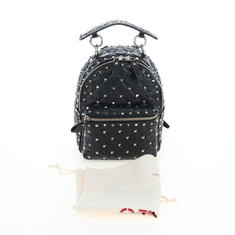 Valentino Garavani Rockstud Spike Quilted Leather Black Bag