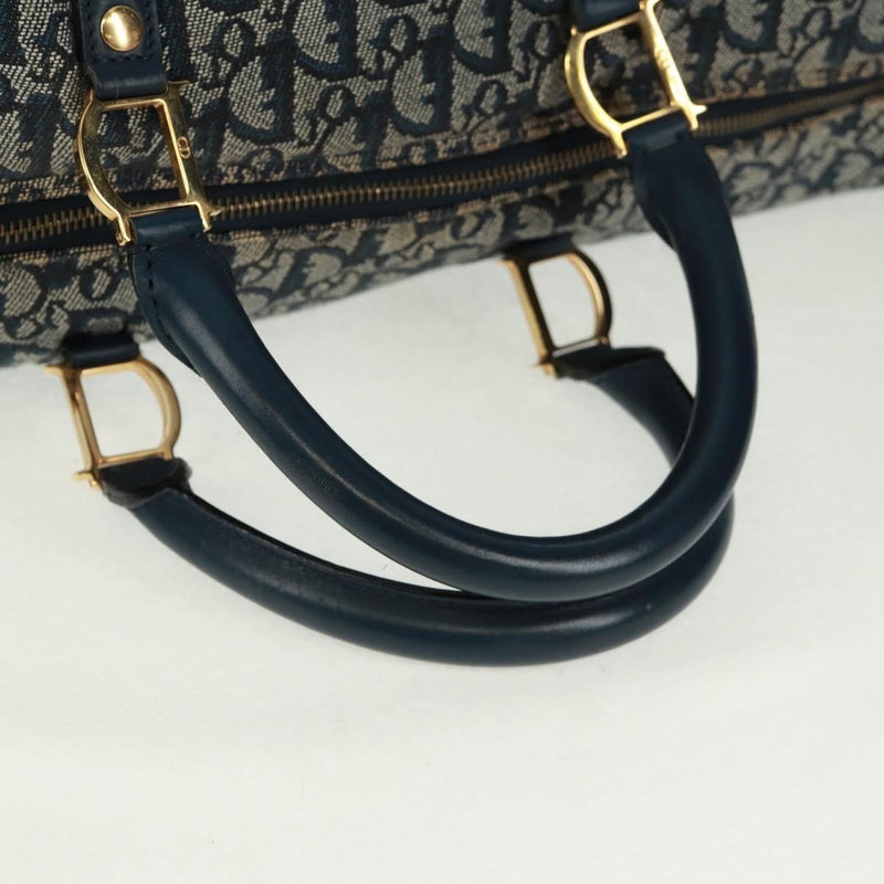 Christian Dior Vintage Trotter Boston Diorissimo Canvas Navy Bag