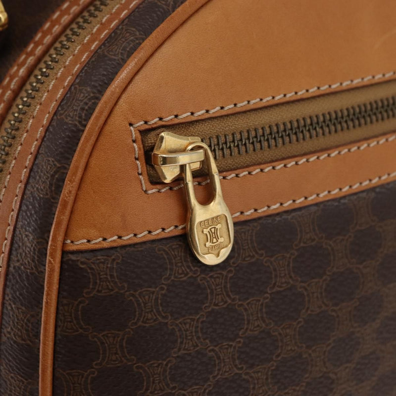 Celine Backpack Leather Brown Canvas