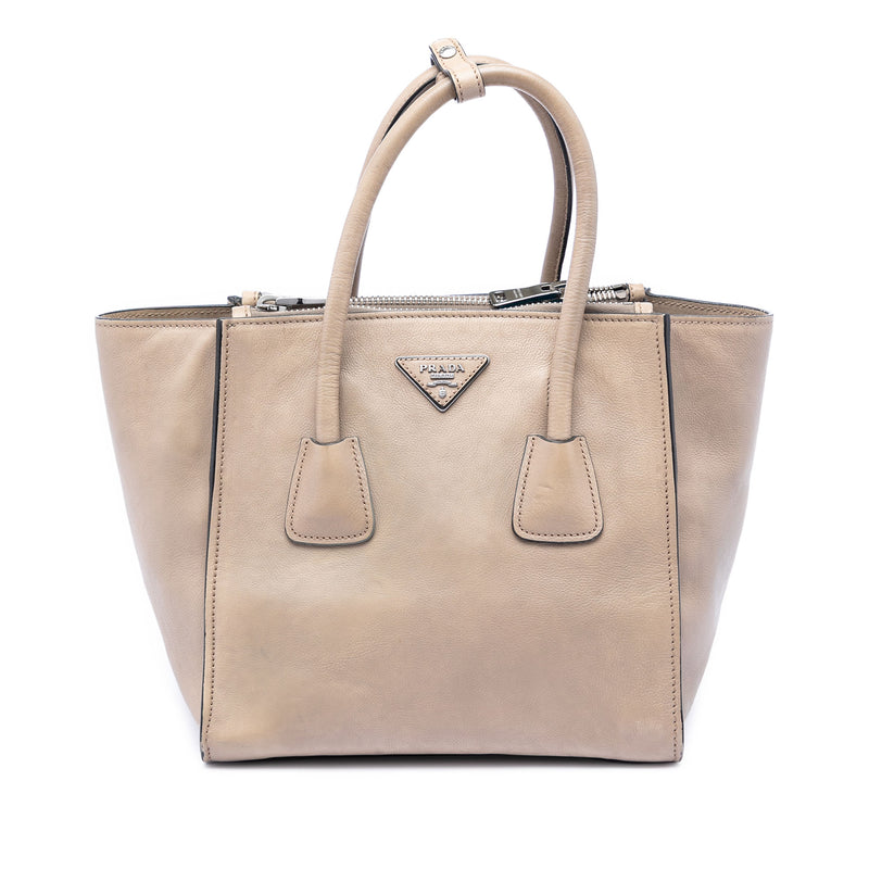 Small Glace Calf Twin Pocket Satchel