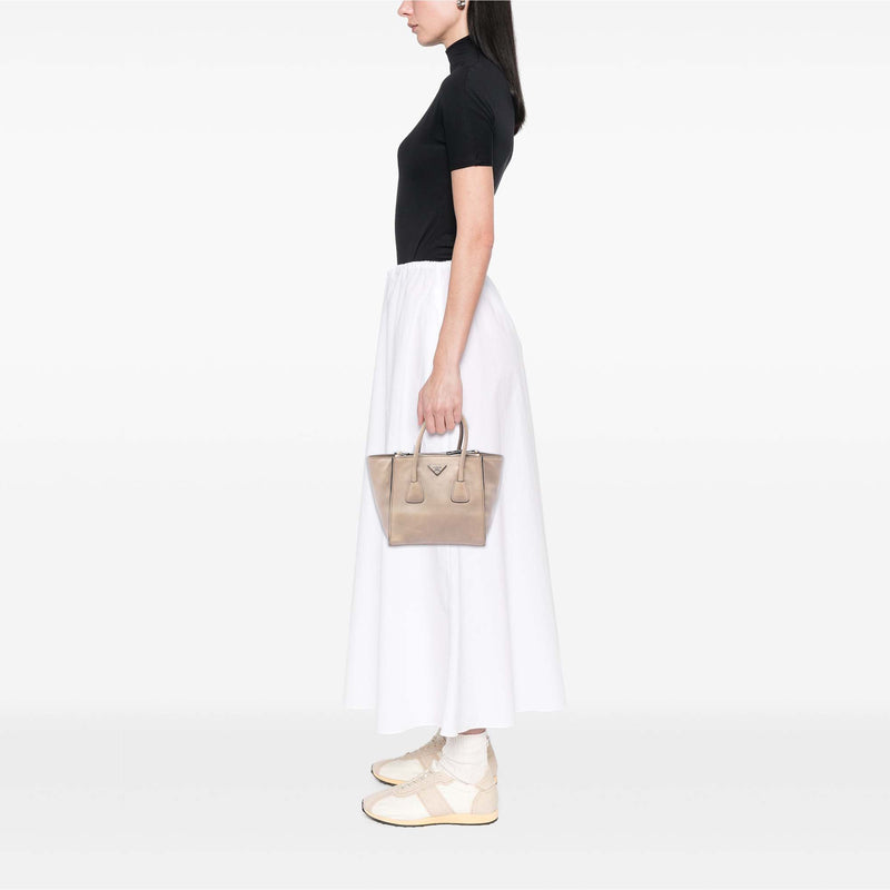 Small Glace Calf Twin Pocket Satchel - Image 6