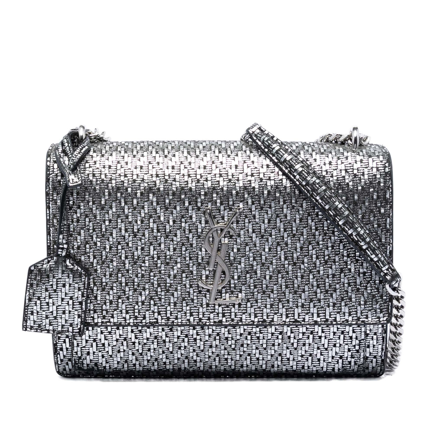 Medium Metallic Woven Leather Monogram Sunset Crossbody - Image 1