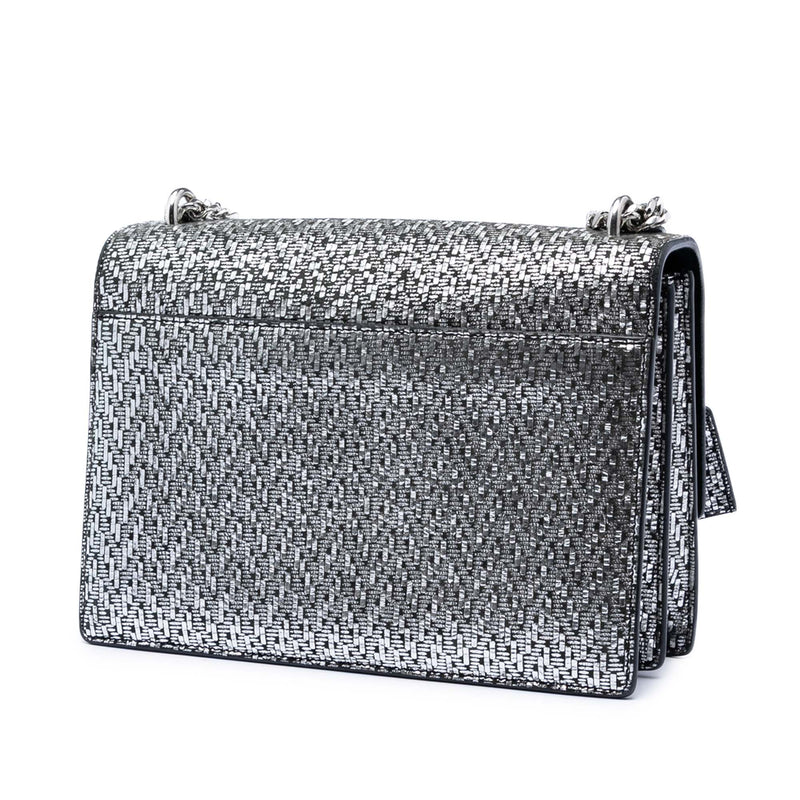 Medium Metallic Woven Leather Monogram Sunset Crossbody - Image 2