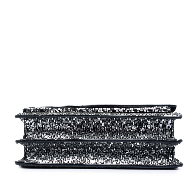 Medium Metallic Woven Leather Monogram Sunset Crossbody - Image 3