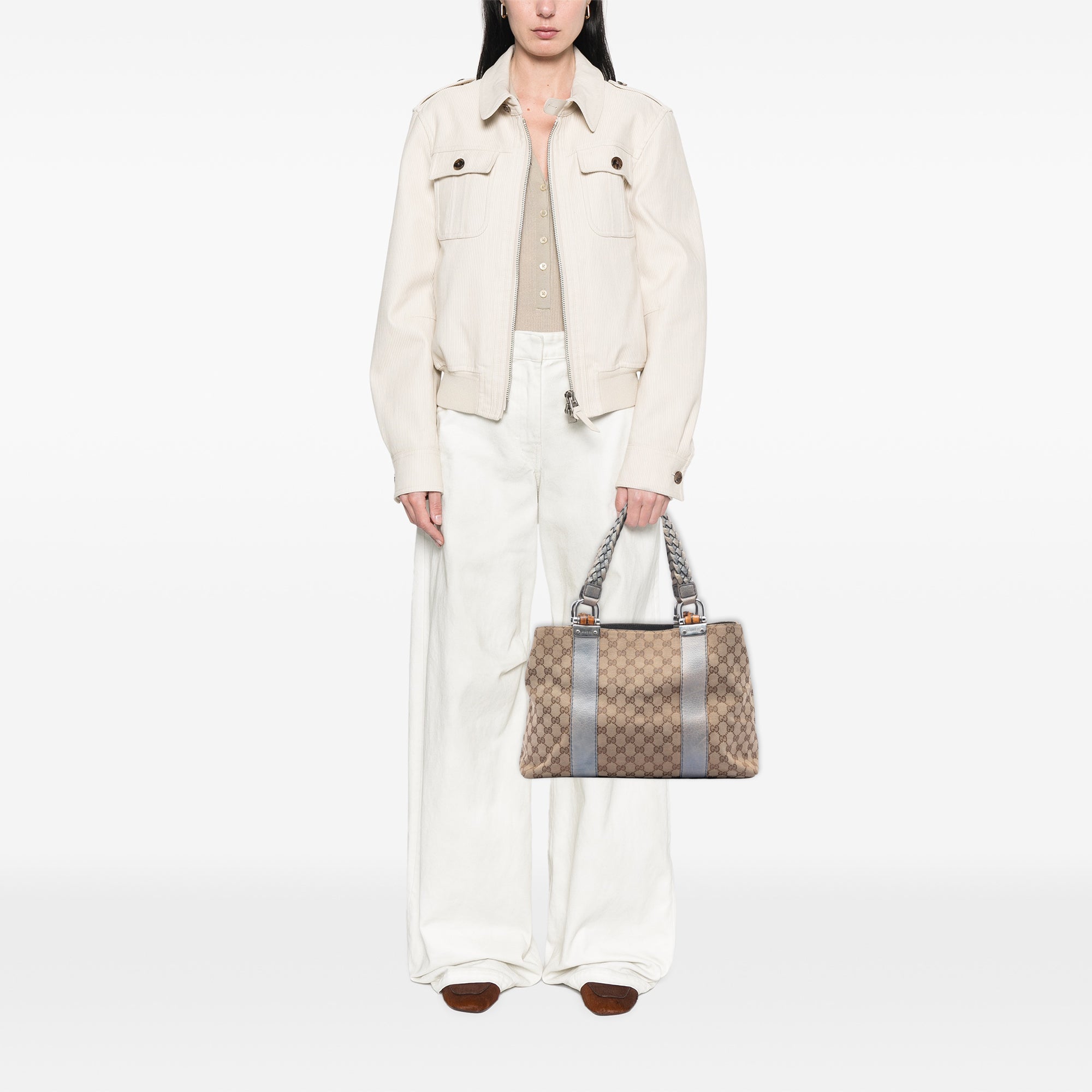 Medium GG Canvas Bamboo Libeccio Tote - Image 5