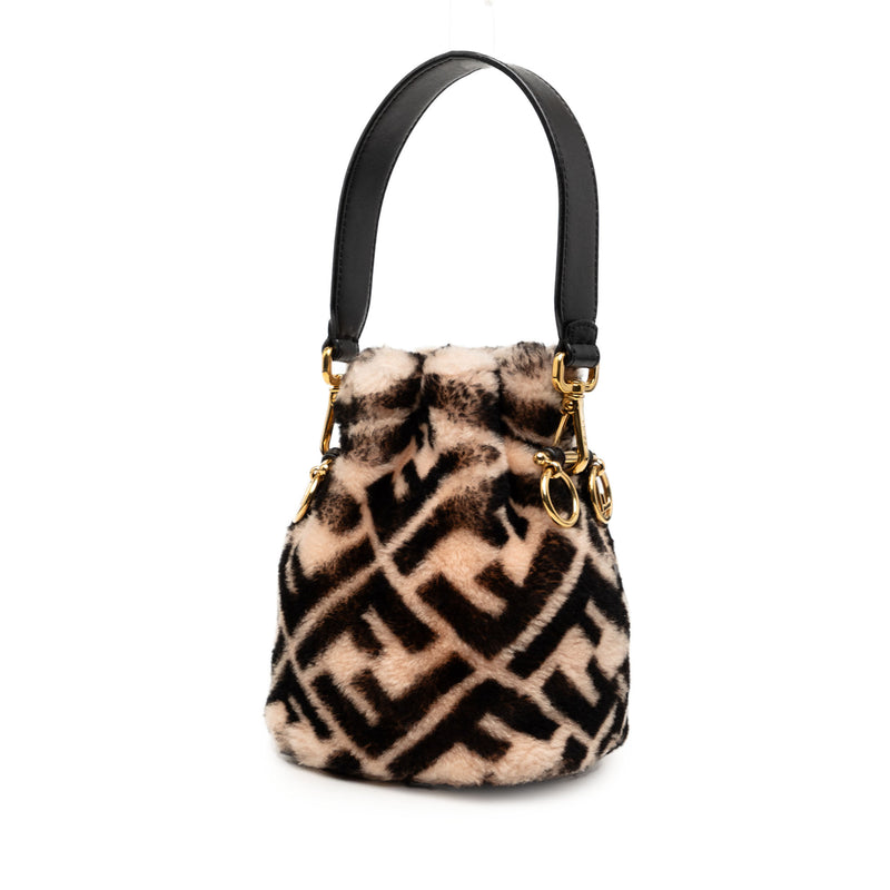Mini Zucca Shearling Mon Tresor Bucket Bag - Image 2
