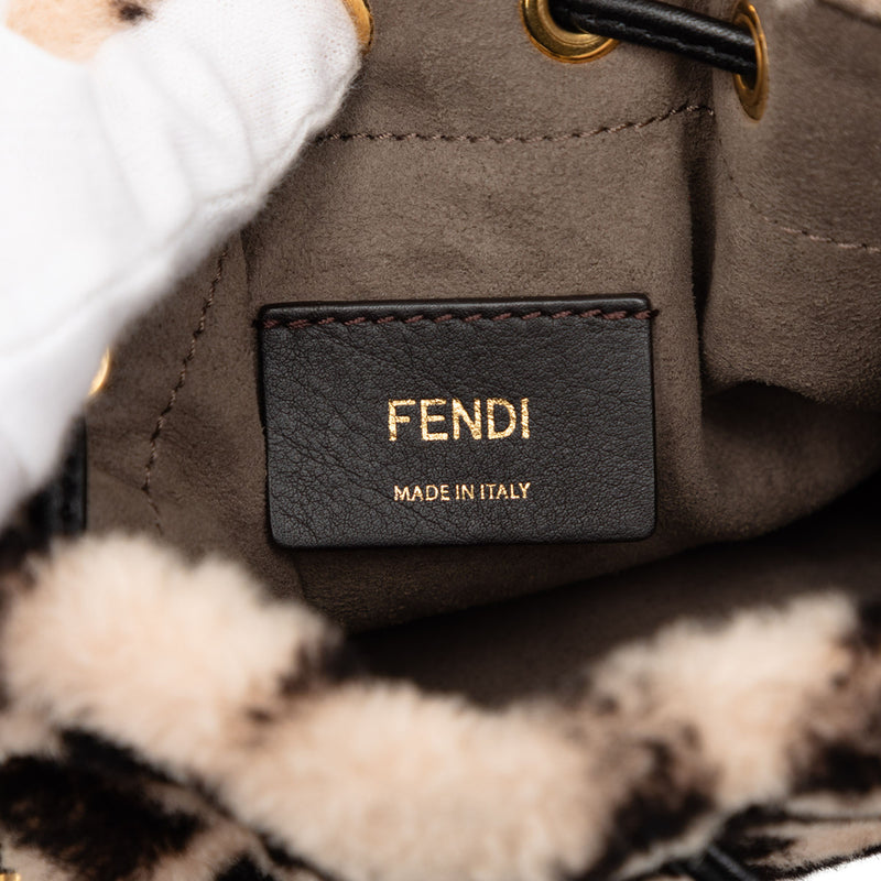 Mini Zucca Shearling Mon Tresor Bucket Bag - Image 5