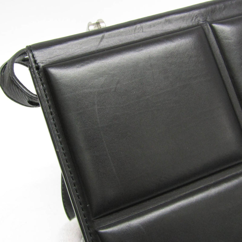 Bottega Veneta Trunk Top Handle Messenger Padded Leather Black