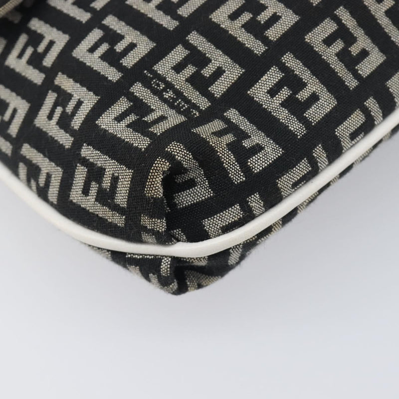 Fendi Vintage Flap Zucchino Canvas Black Bag