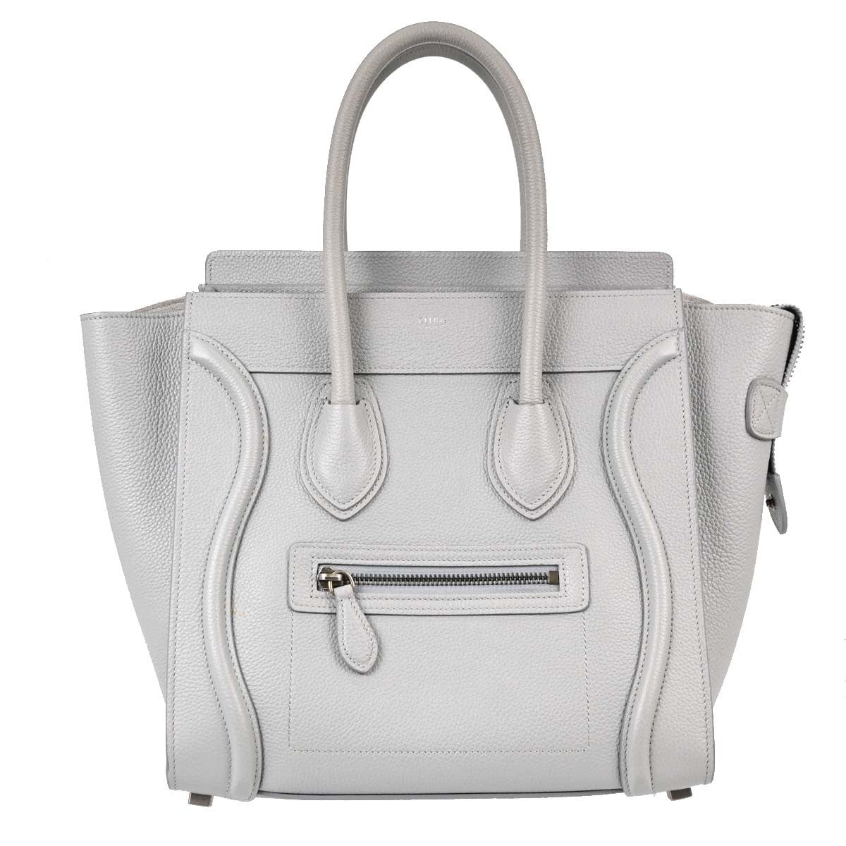 Celine Luggage Grainy Leather Gray Bag
