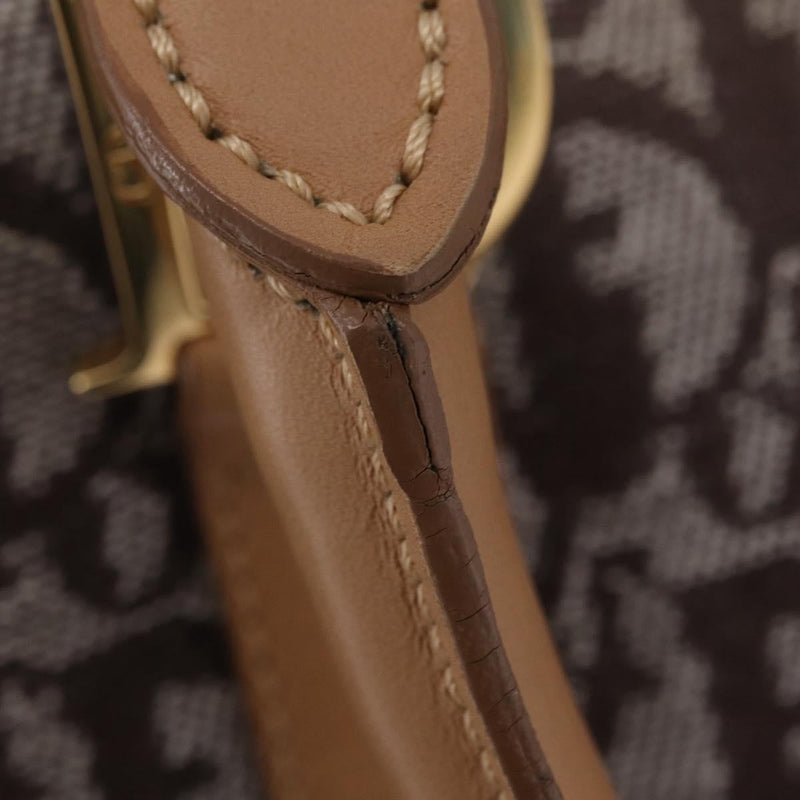 Christian Dior Vintage Open Diorissimo Canvas Brown Bag