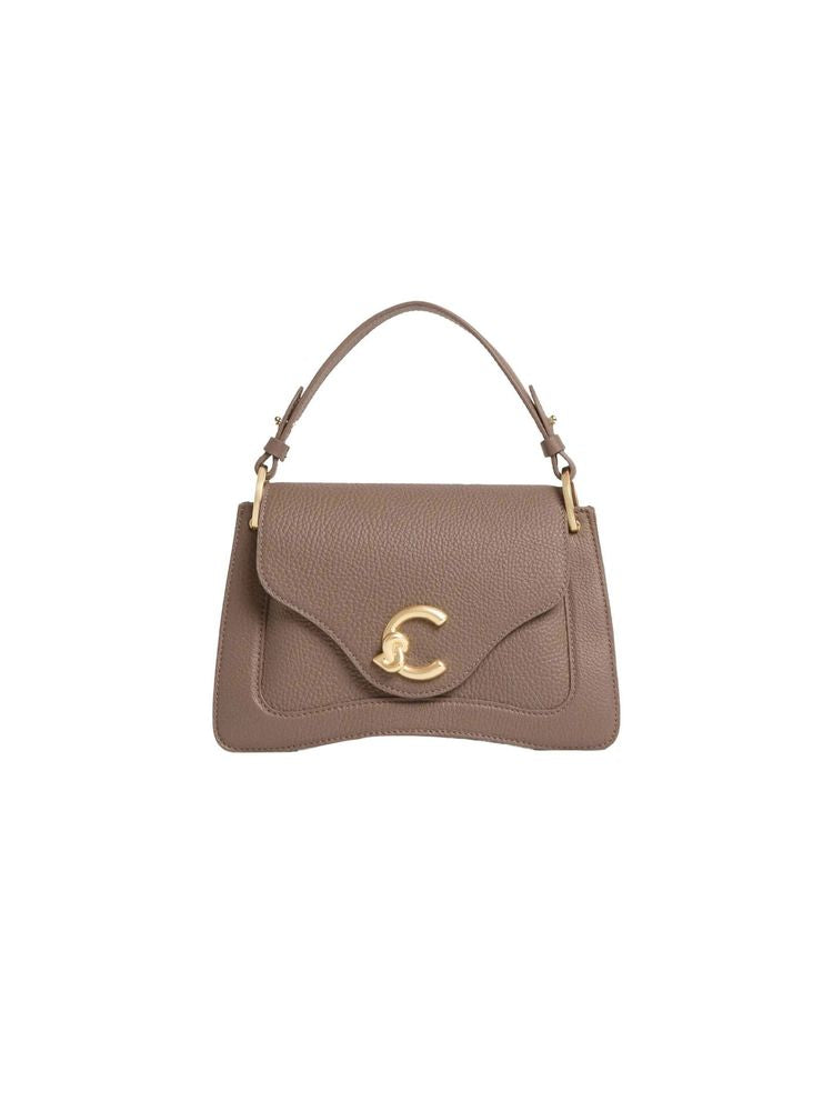 Coccinelle C-Me Shoulder Bag — Taupe Grained Leather