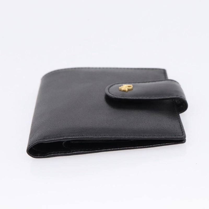 Christian Dior Bifold Card Holder Leather Black Accessory