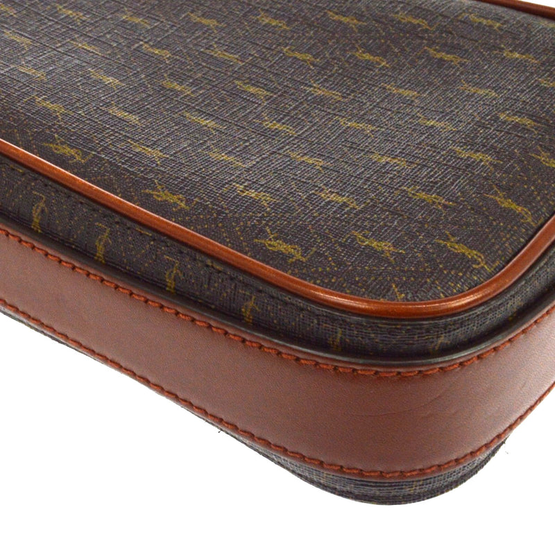 Saint Laurent Le Monogramme Monogram All Over Coated Canvas And Leather Brown Bag