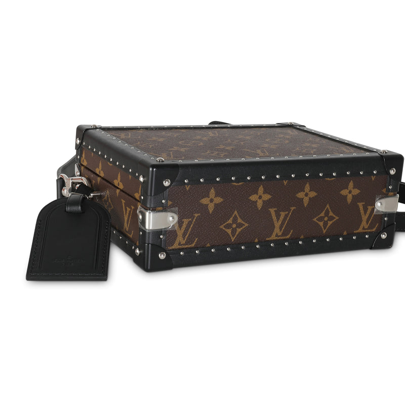 Louis Vuitton Monogram Macassar Canvas Clutch Box Brown Coated Handbag