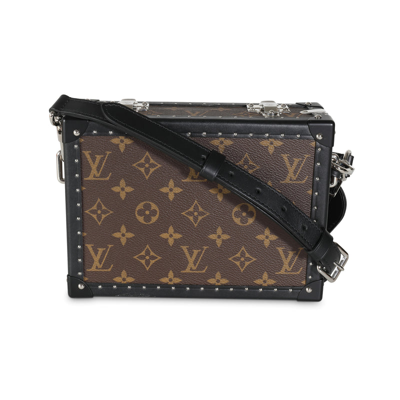 Louis Vuitton Monogram Macassar Canvas Clutch Box Brown Coated Handbag