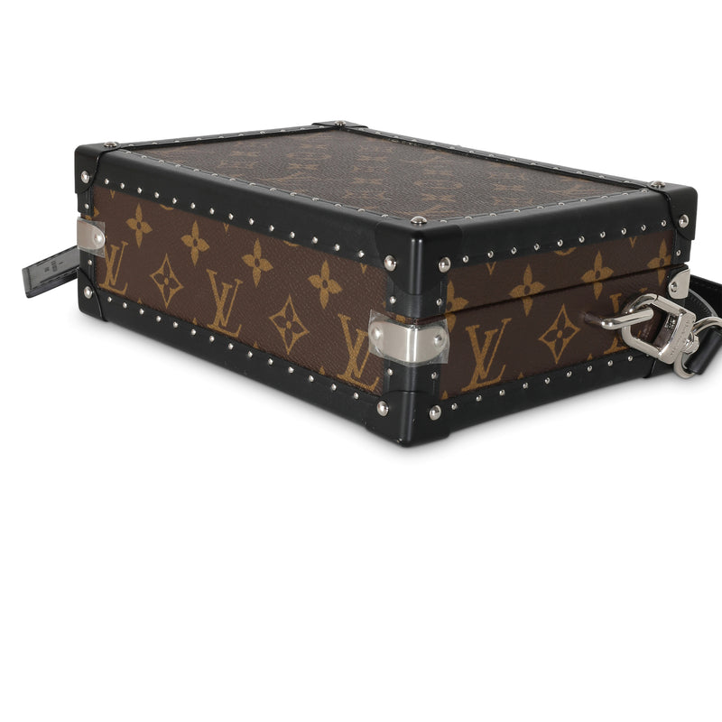 Louis Vuitton Monogram Macassar Canvas Clutch Box Brown Coated Handbag