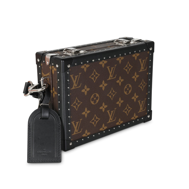 Louis Vuitton Monogram Macassar Canvas Clutch Box Brown Coated Handbag