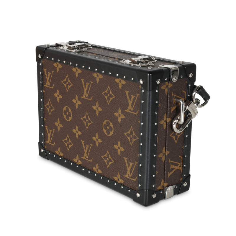Louis Vuitton Monogram Macassar Canvas Clutch Box Brown Coated Handbag