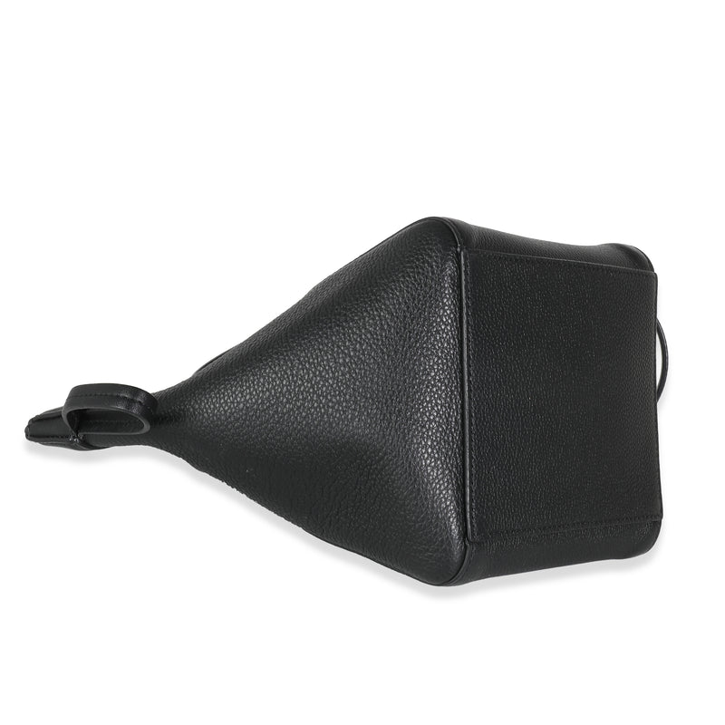 Fendi Black Vitello Mini Origami Tote Brown Leather Handbag