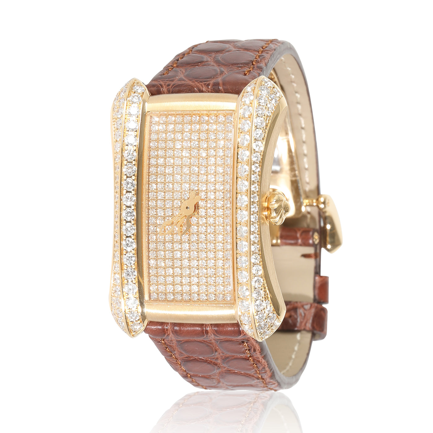 Carl F. Bucherer Alacria Queen 10702.01.90.11 Womens Watch 18kt Yellow Gold Pave Diamond 18k Wrist