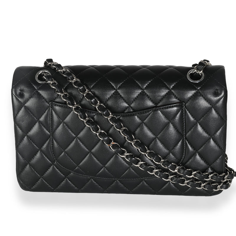 Chanel Black Quilted Lambskin Medium Classic Double Flap Bag Leather Handbag