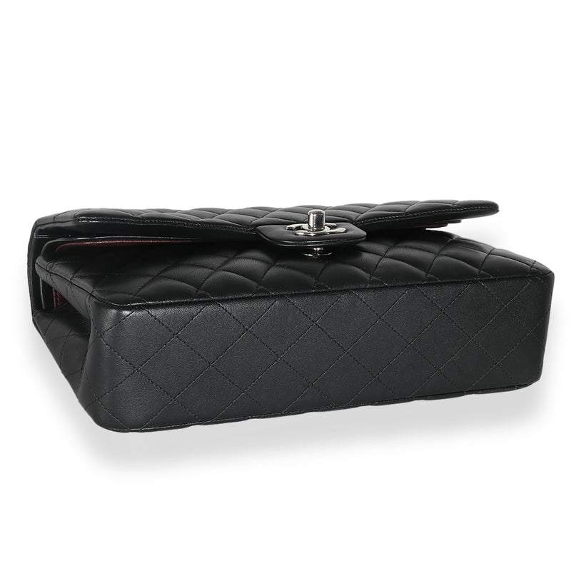 Chanel Black Quilted Lambskin Medium Classic Double Flap Bag Leather Handbag