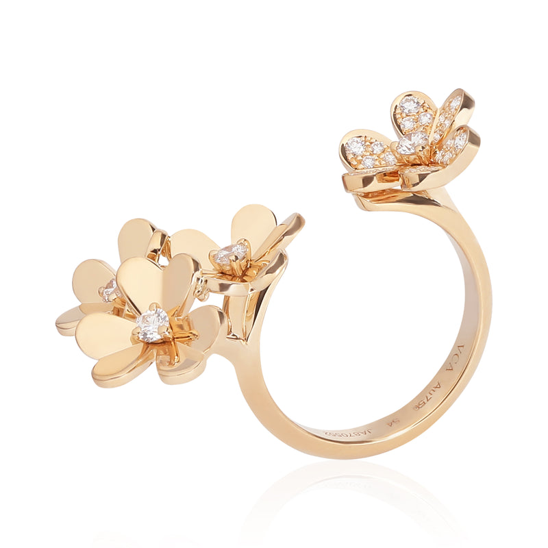 Van Cleef & Arpels Frivole Between The Finger Ring 18k Yellow Gold 0.37 Ctw Fashion