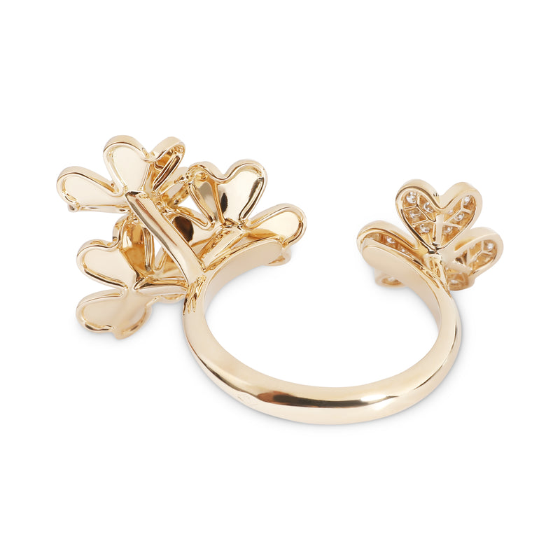 Van Cleef & Arpels Frivole Between The Finger Ring 18k Yellow Gold 0.37 Ctw Fashion