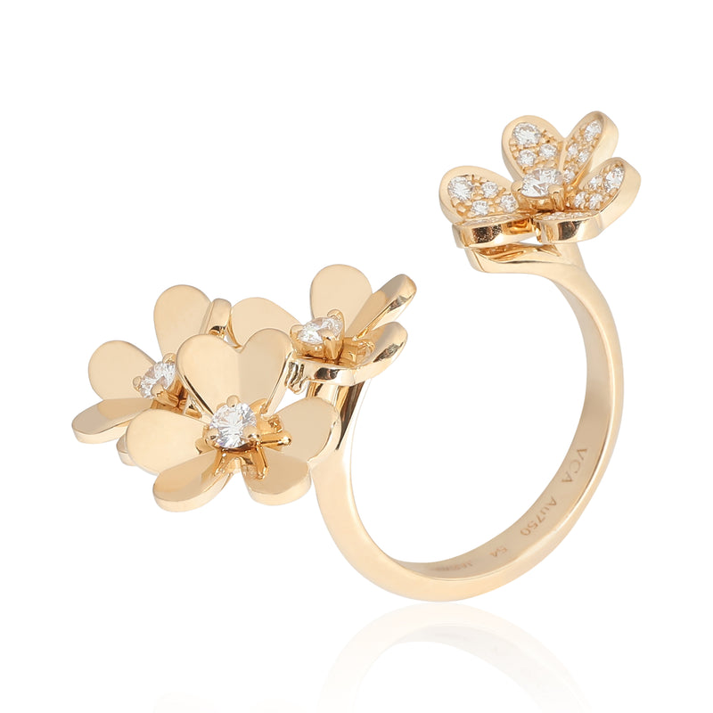 Van Cleef & Arpels Frivole Between The Finger Ring 18k Yellow Gold 0.37 Ctw Fashion